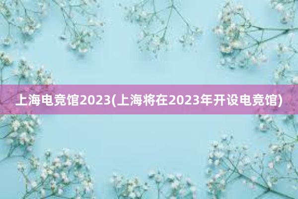 上海电竞馆2023(上海将在2023年开设电竞馆)