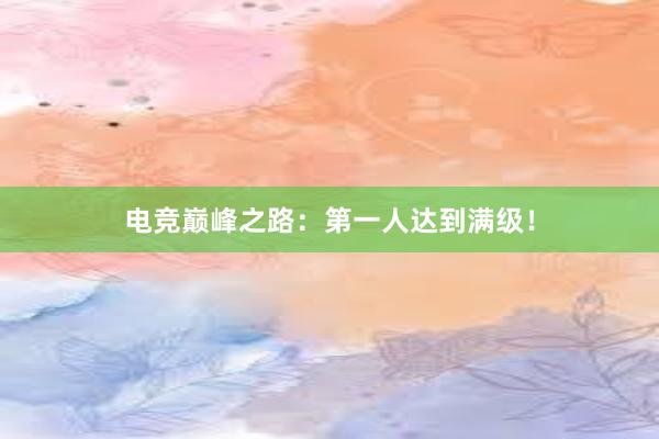 电竞巅峰之路：第一人达到满级！