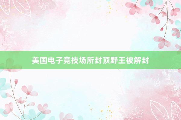 美国电子竞技场所封顶野王被解封